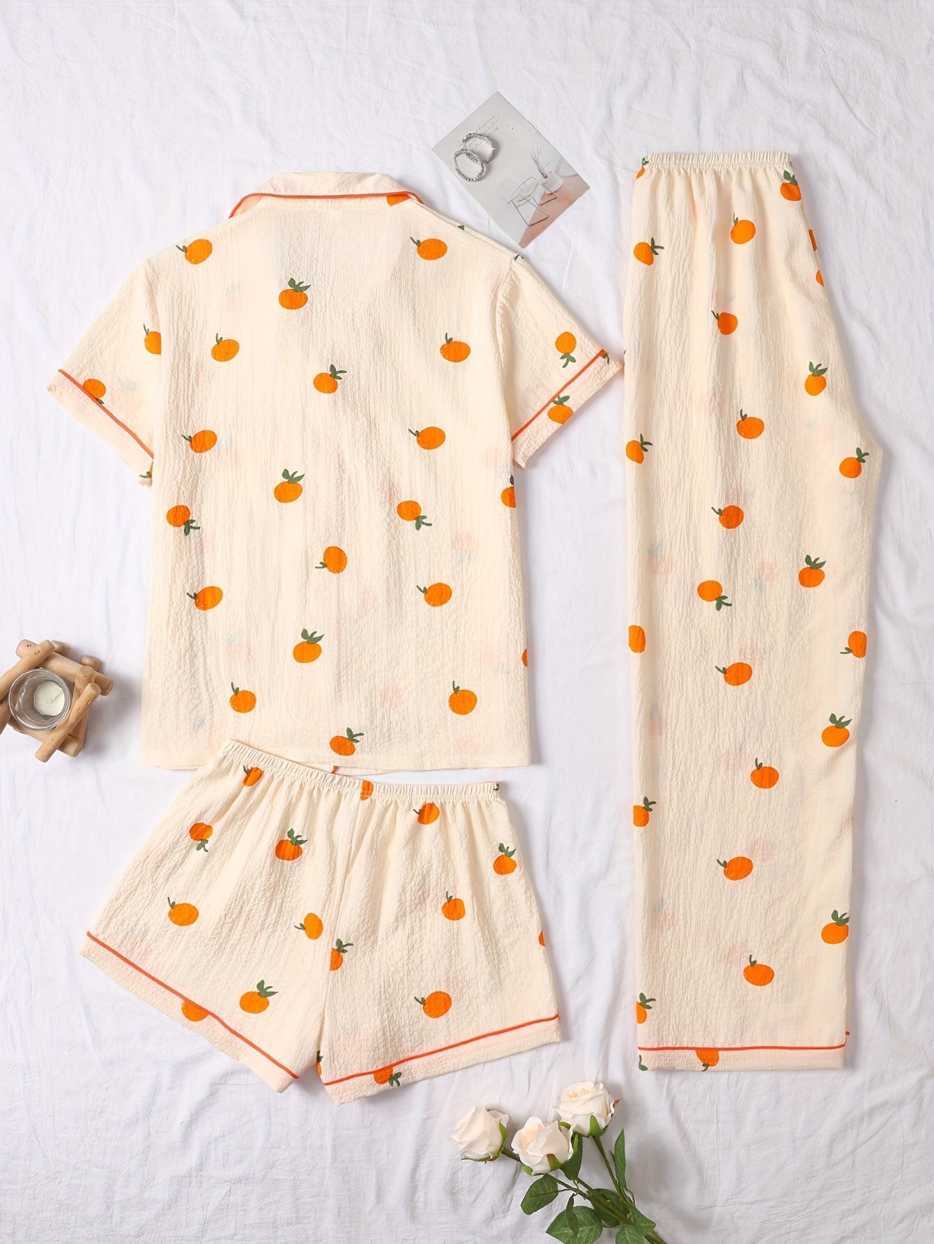 Peachy Dreams – Women’s 3 Piece Nightwear Set