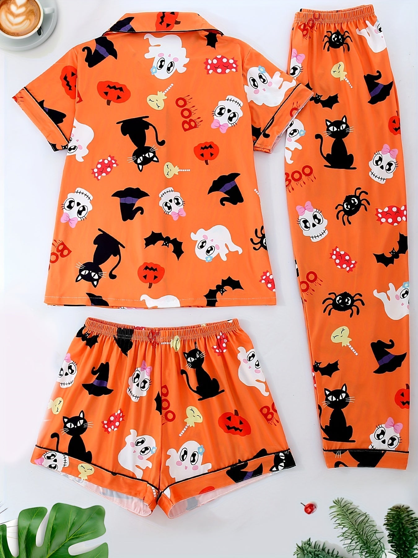 Spooky Cute Halloween Nightwear Set (3-Piece Combo)