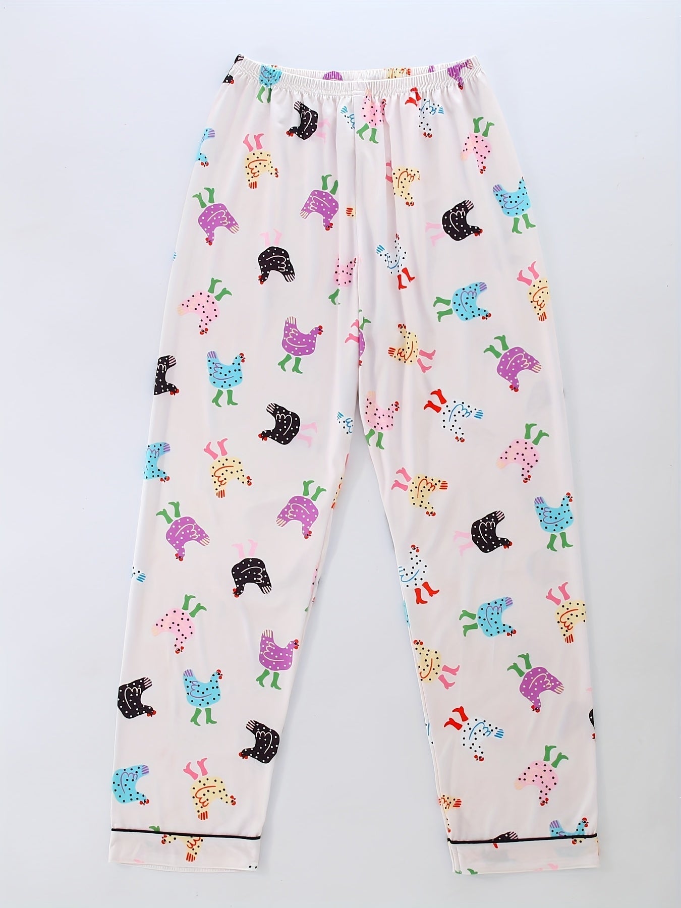 Cute Cartoon Chicken Printed Pajama Set (3-Piece Nightwear Combo)