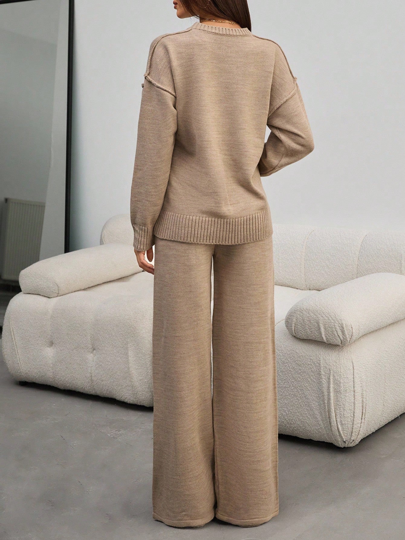 Relaxed Knit Lounge Set – Warm Taupe