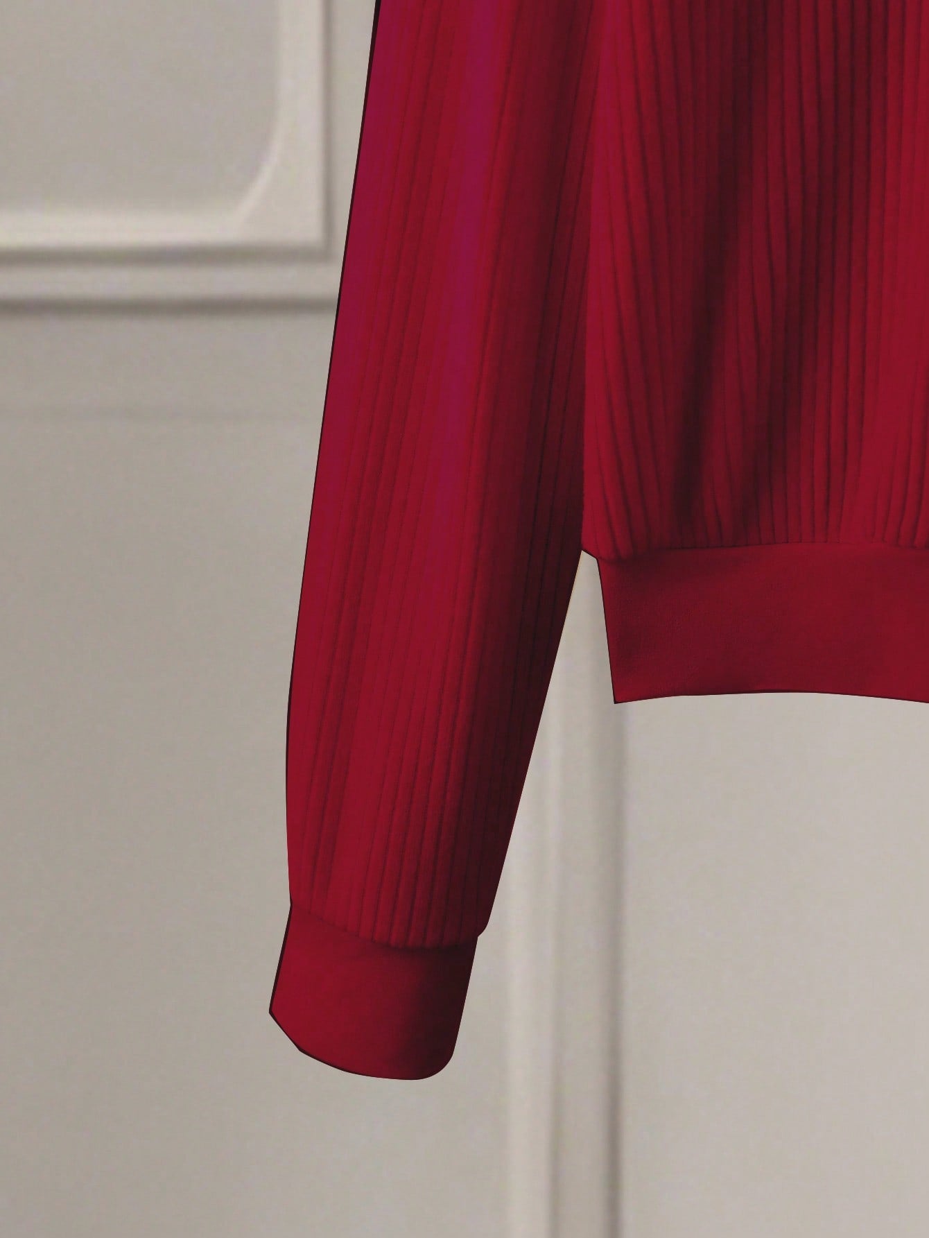 Ribbed Button-Front Knit Lounge Set – Deep Red