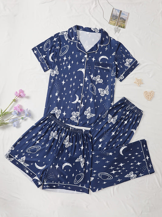 Starlit Dreams Nightwear Set (3-Piece Combo)