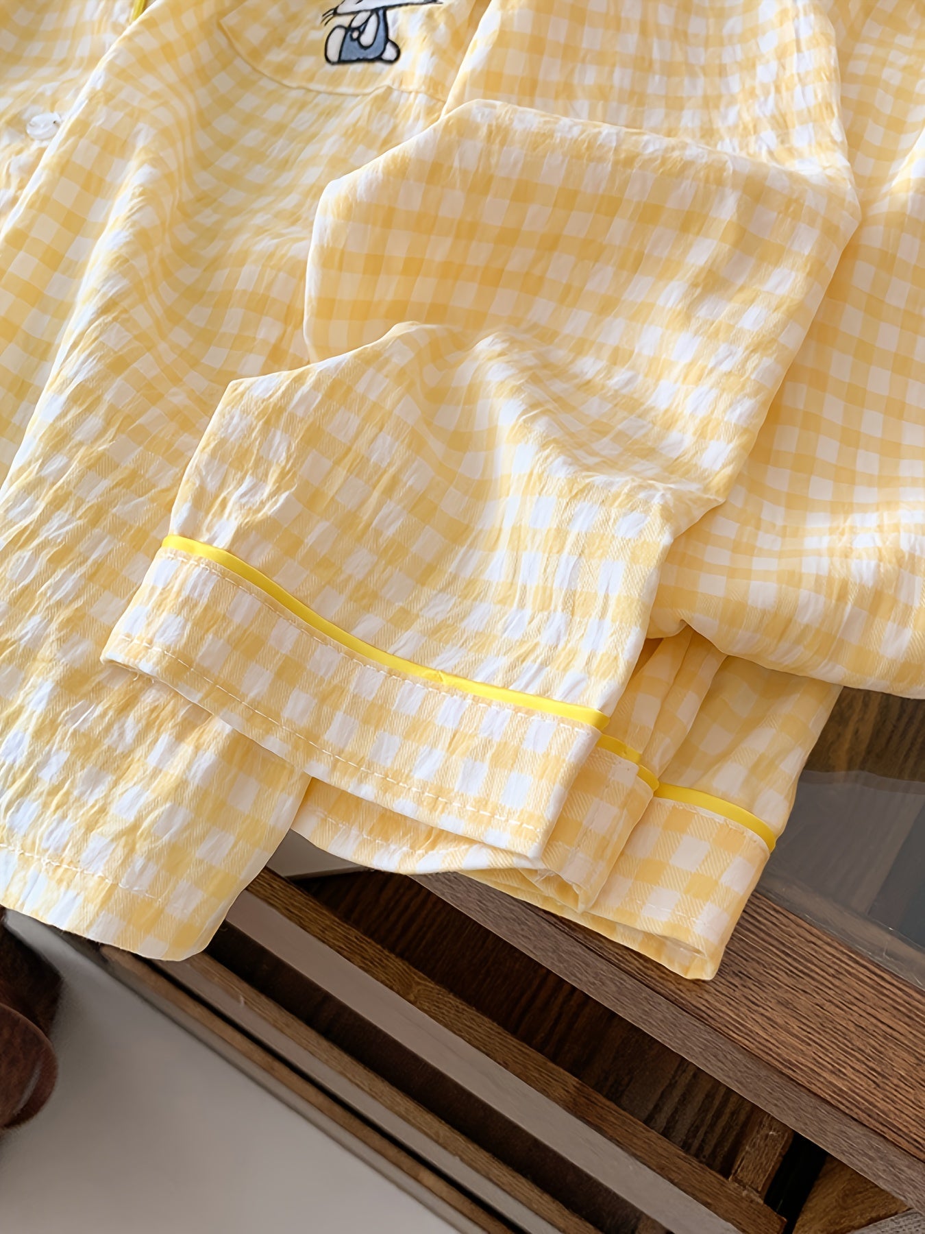 Yellow Gingham Hello Kitty Pajama Set – Shirt & Pants