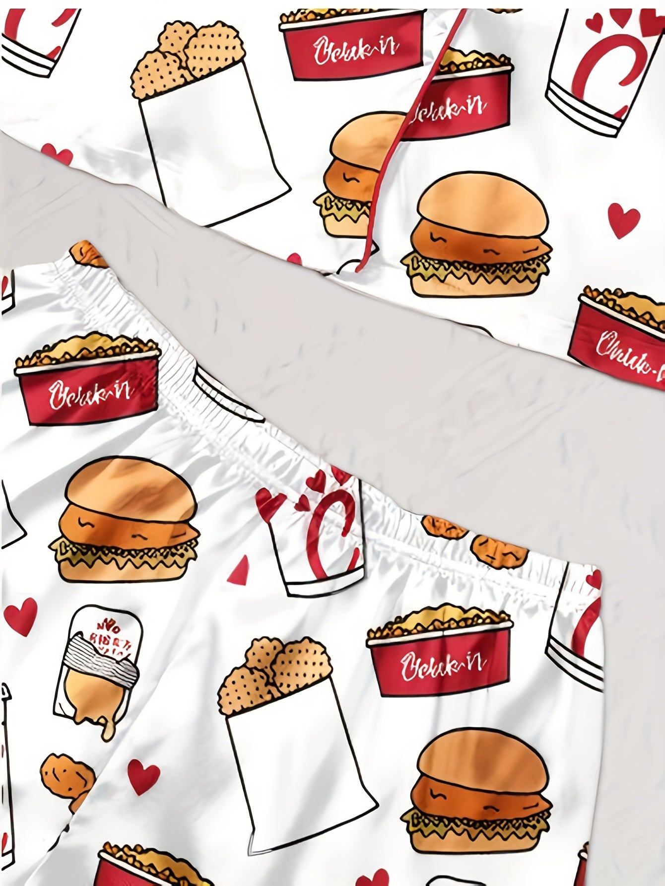 Snack Attack Satin Pajama Set 🍔🥤🍟