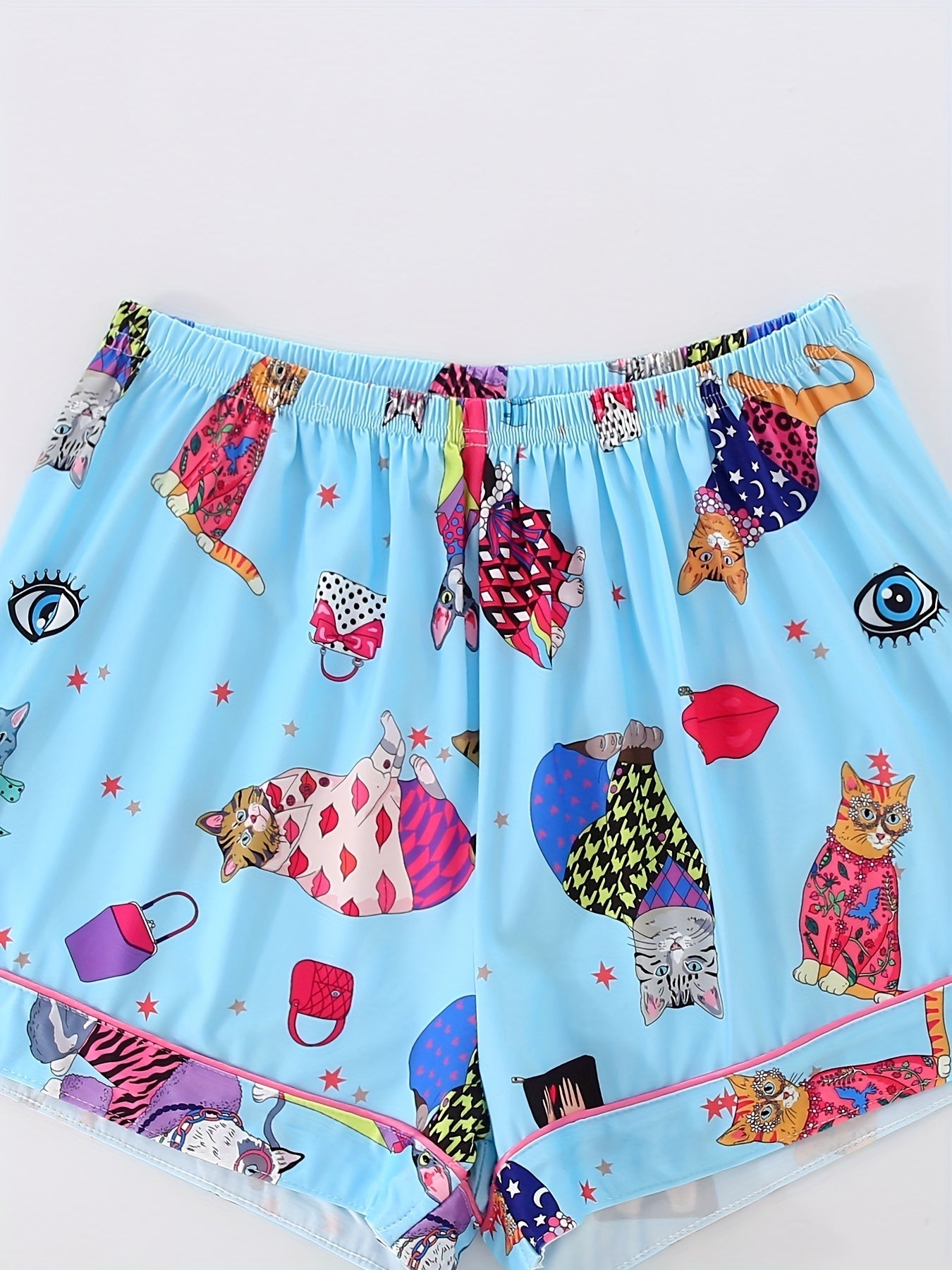 Quirky Cat Party Nightwear Set (3-Piece Combo)