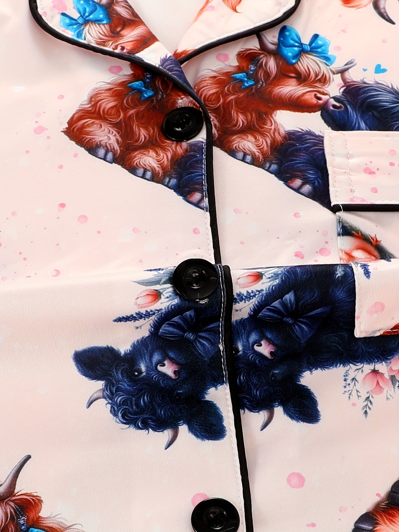 Adorable Cartoon Cow Print Nightwear Set (3-Piece Combo)