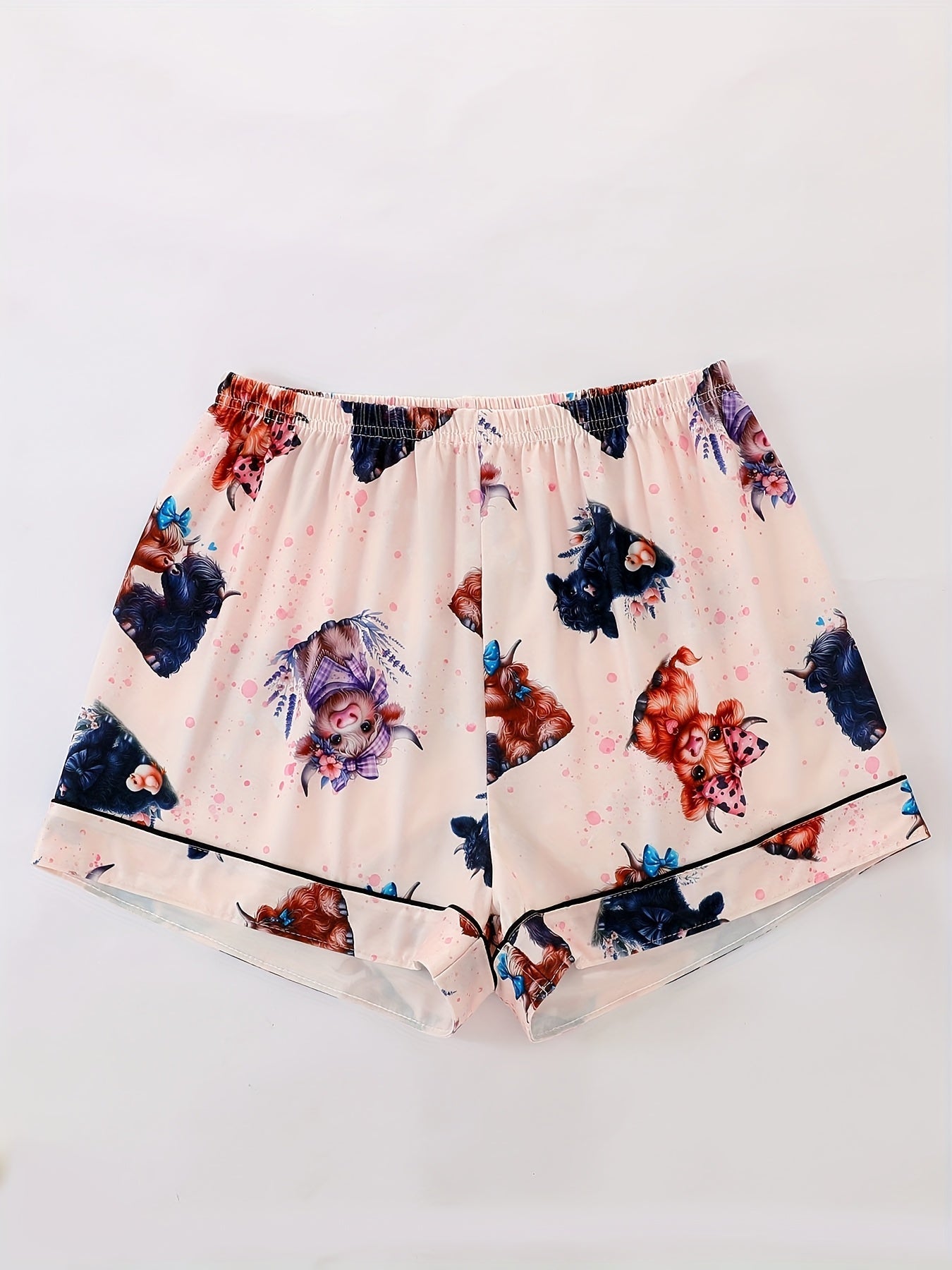 Adorable Cartoon Cow Print Nightwear Set (3-Piece Combo)