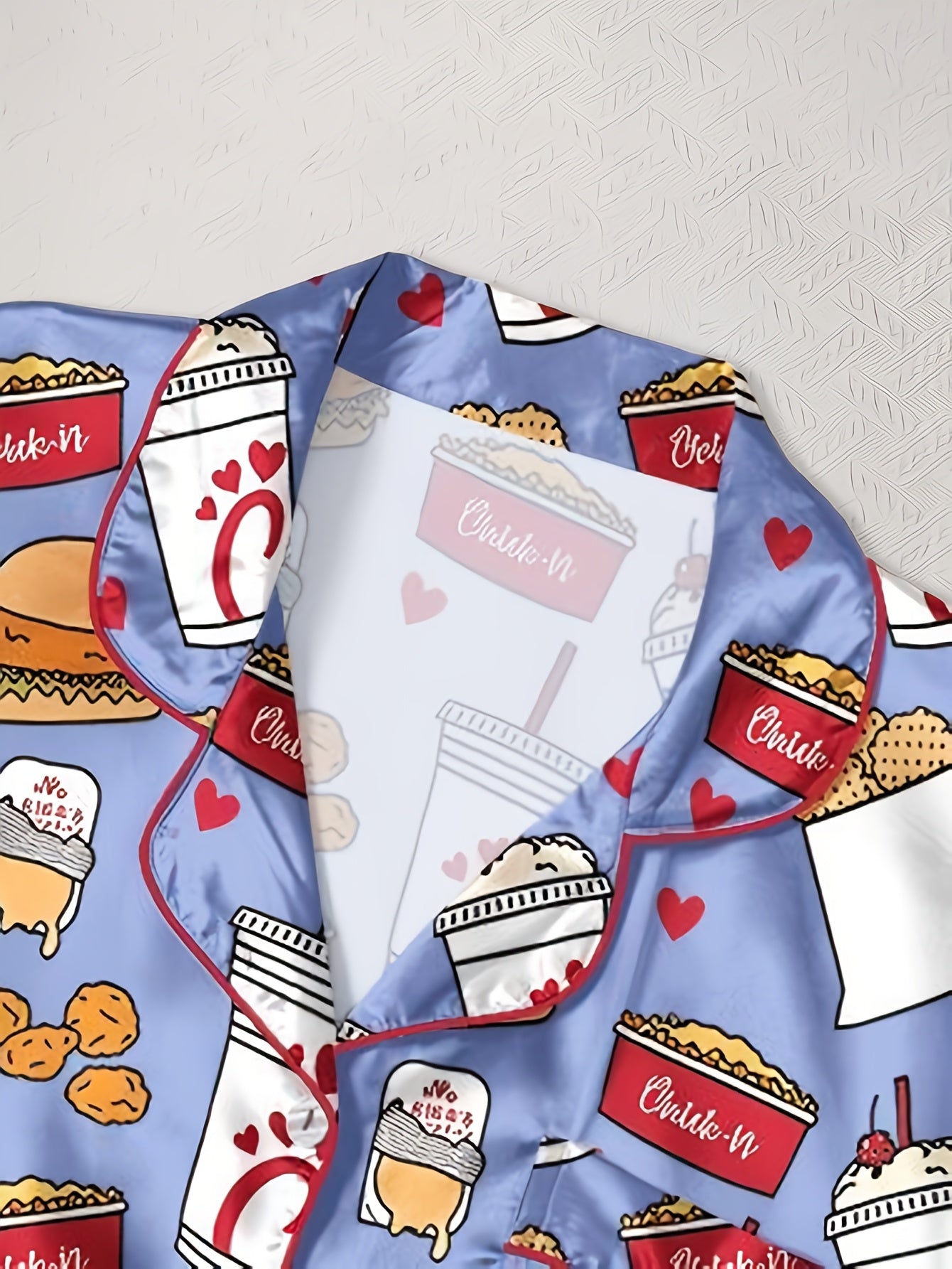 Midnight Munchies Satin Pajama Set 🍔🥤🍟