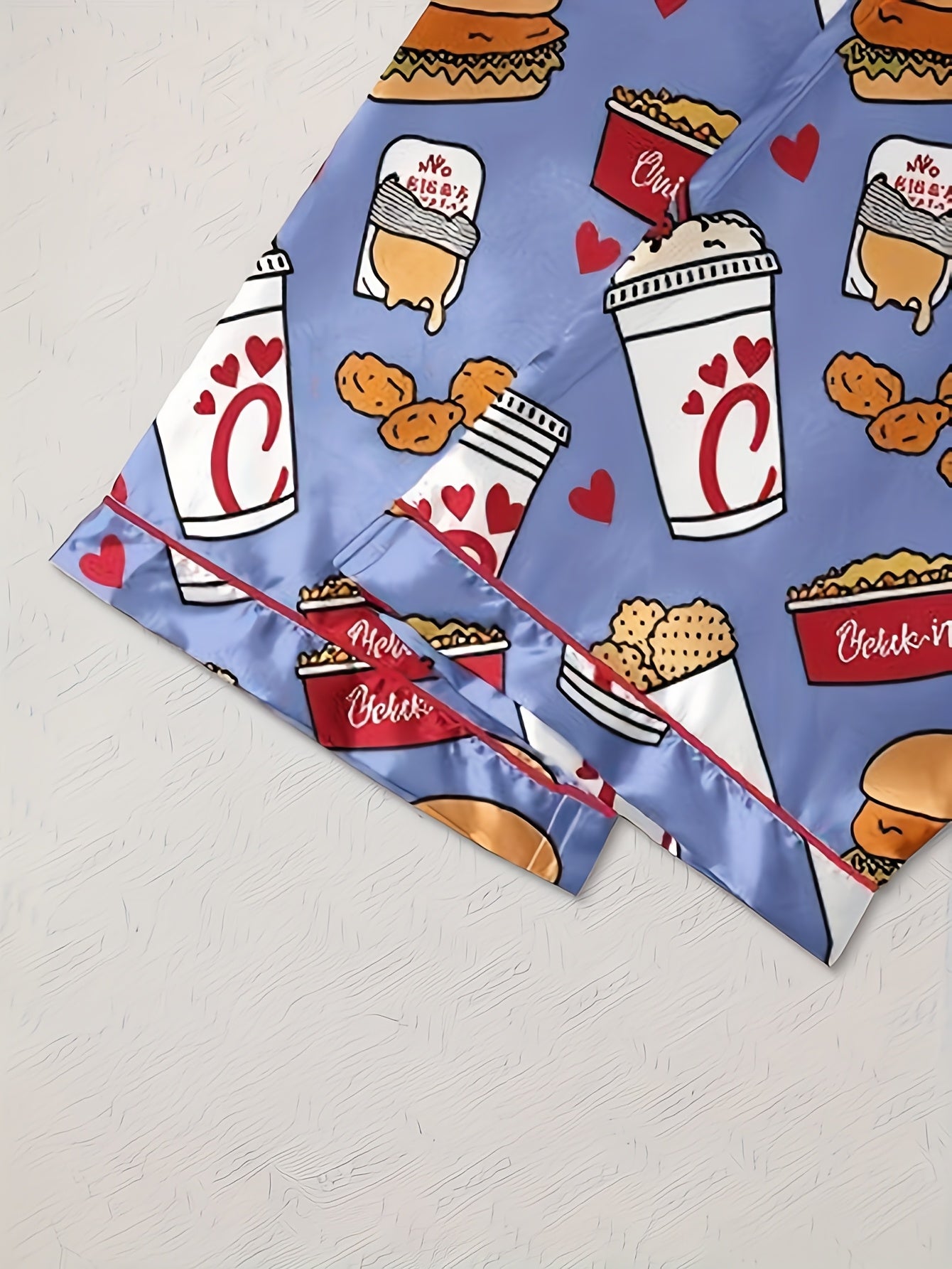 Midnight Munchies Satin Pajama Set 🍔🥤🍟