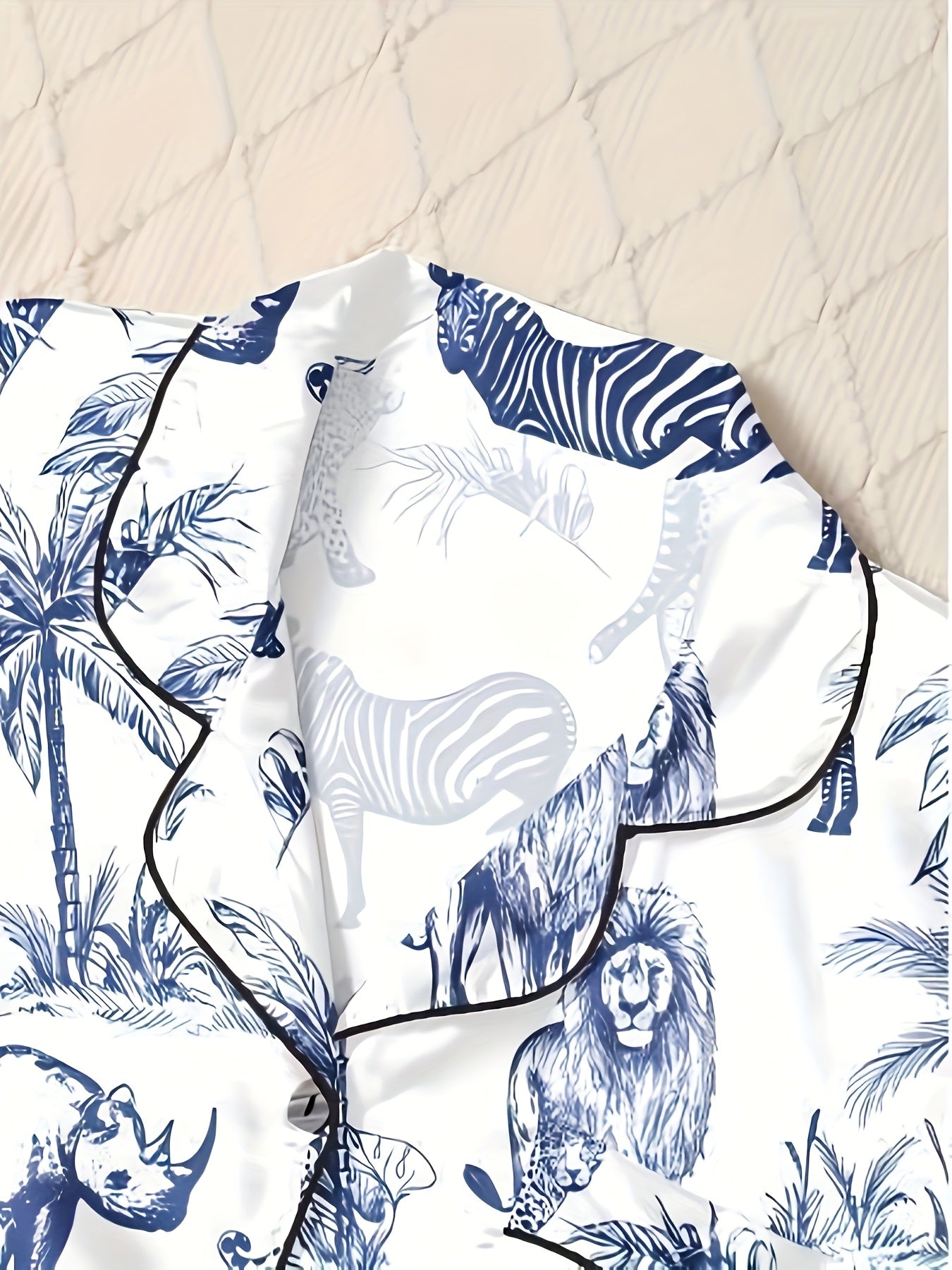 Safari Nights Jungle Print Nightwear Set (3-Piece Combo)