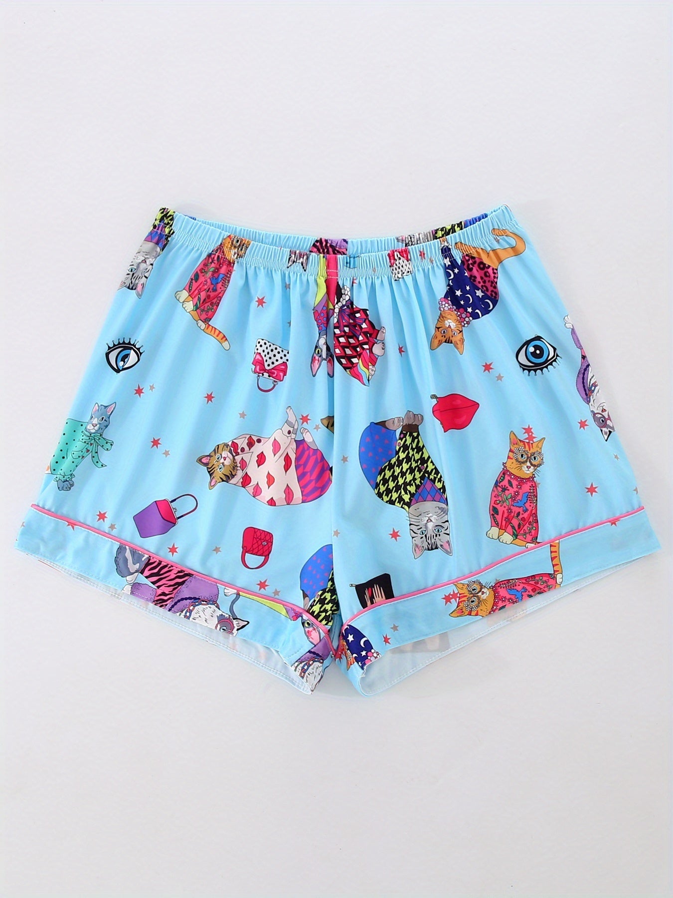 Quirky Cat Party Nightwear Set (3-Piece Combo)