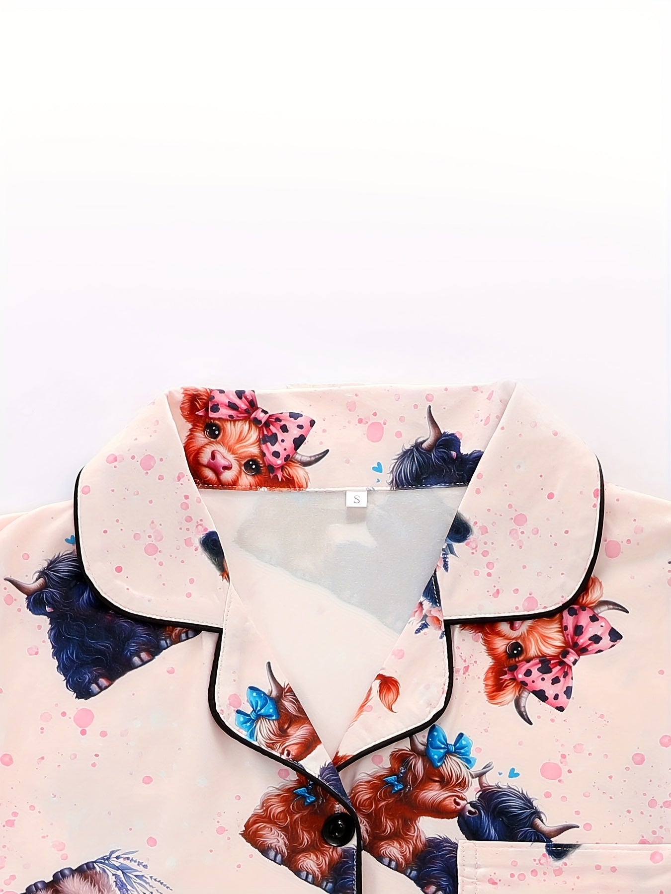 Adorable Cartoon Cow Print Nightwear Set (3-Piece Combo)