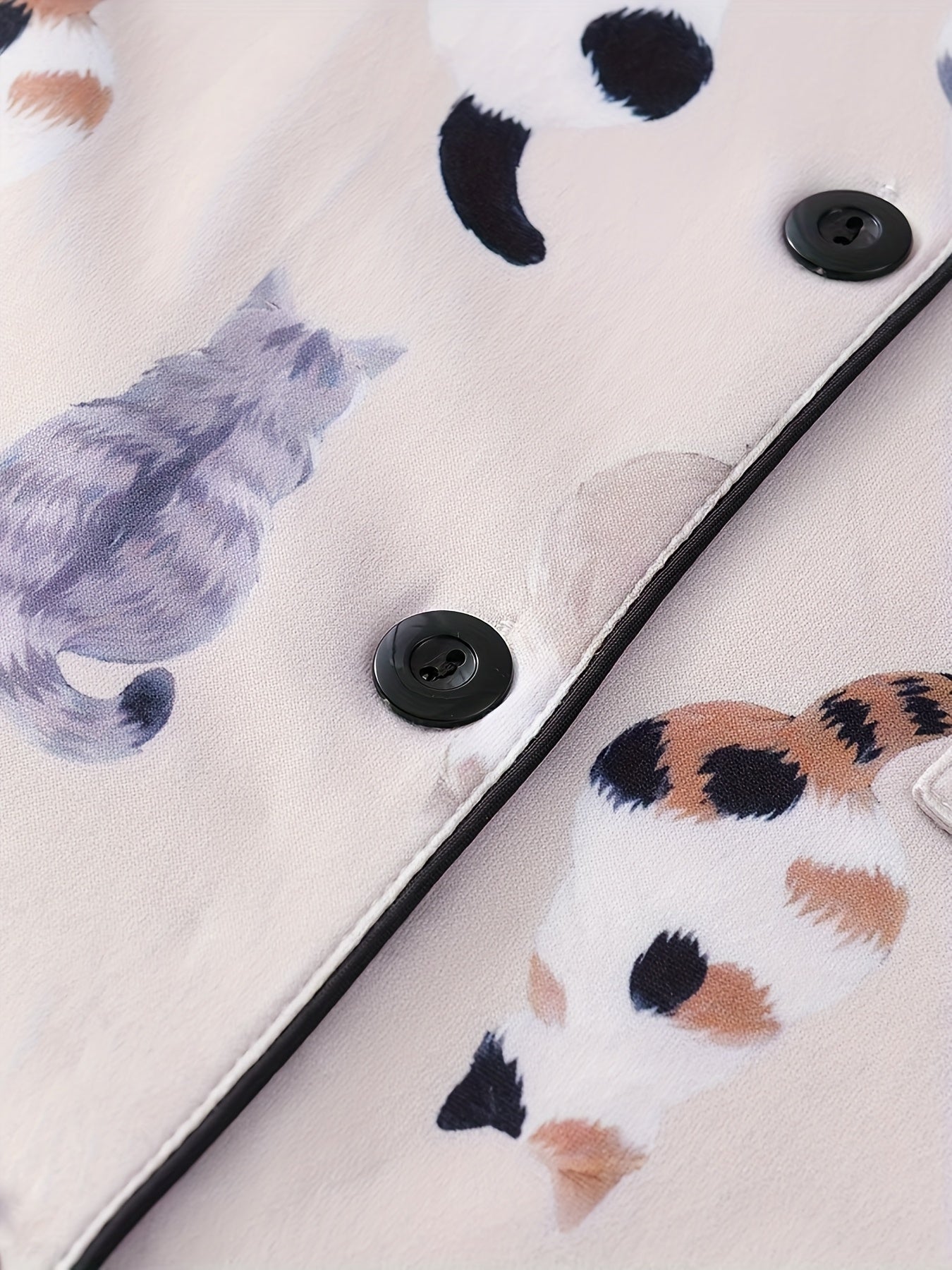 Cozy Cats Printed Nightwear Set (3-Piece Combo)