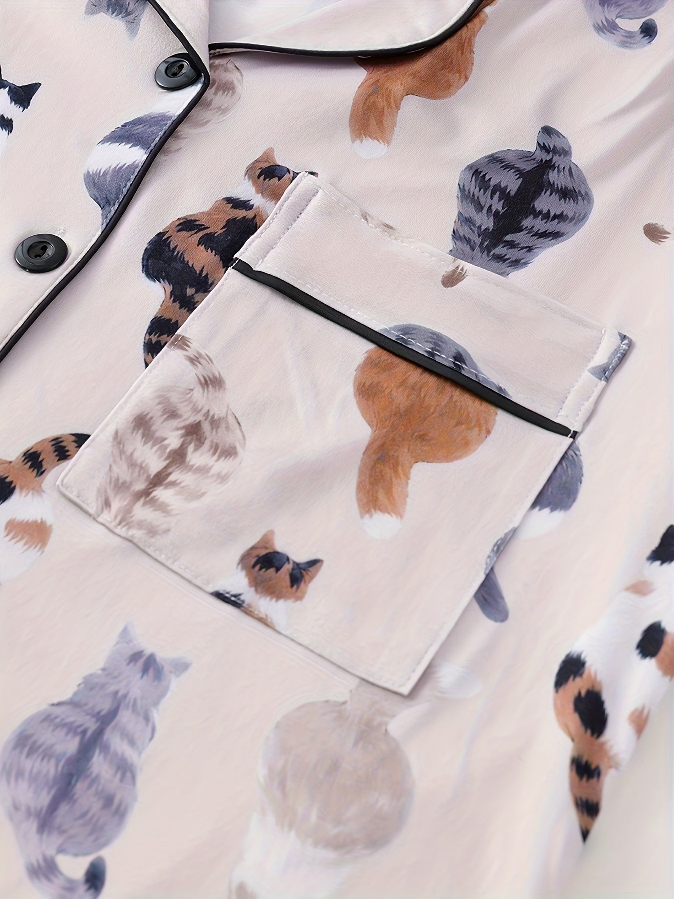 Cozy Cats Printed Nightwear Set (3-Piece Combo)